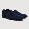 Baxton Azul Suede Mocasines de cuero para Hombre
