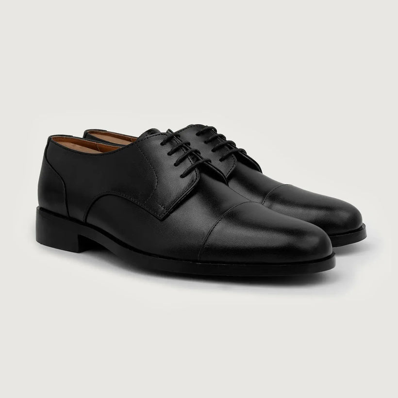 Attorney Derby Negro Leather Shoes para Hombre