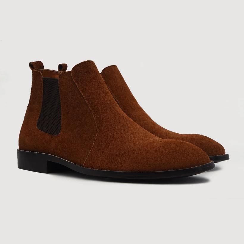 Clarkson Chelsea Marrón Suede Leather Boots para Hombre