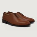 Director Wholecut Tostado Zapatos de cuero para Hombre