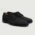 Dirk Brogues Derby Negro Nubuck Zapatos de cuero para Hombre