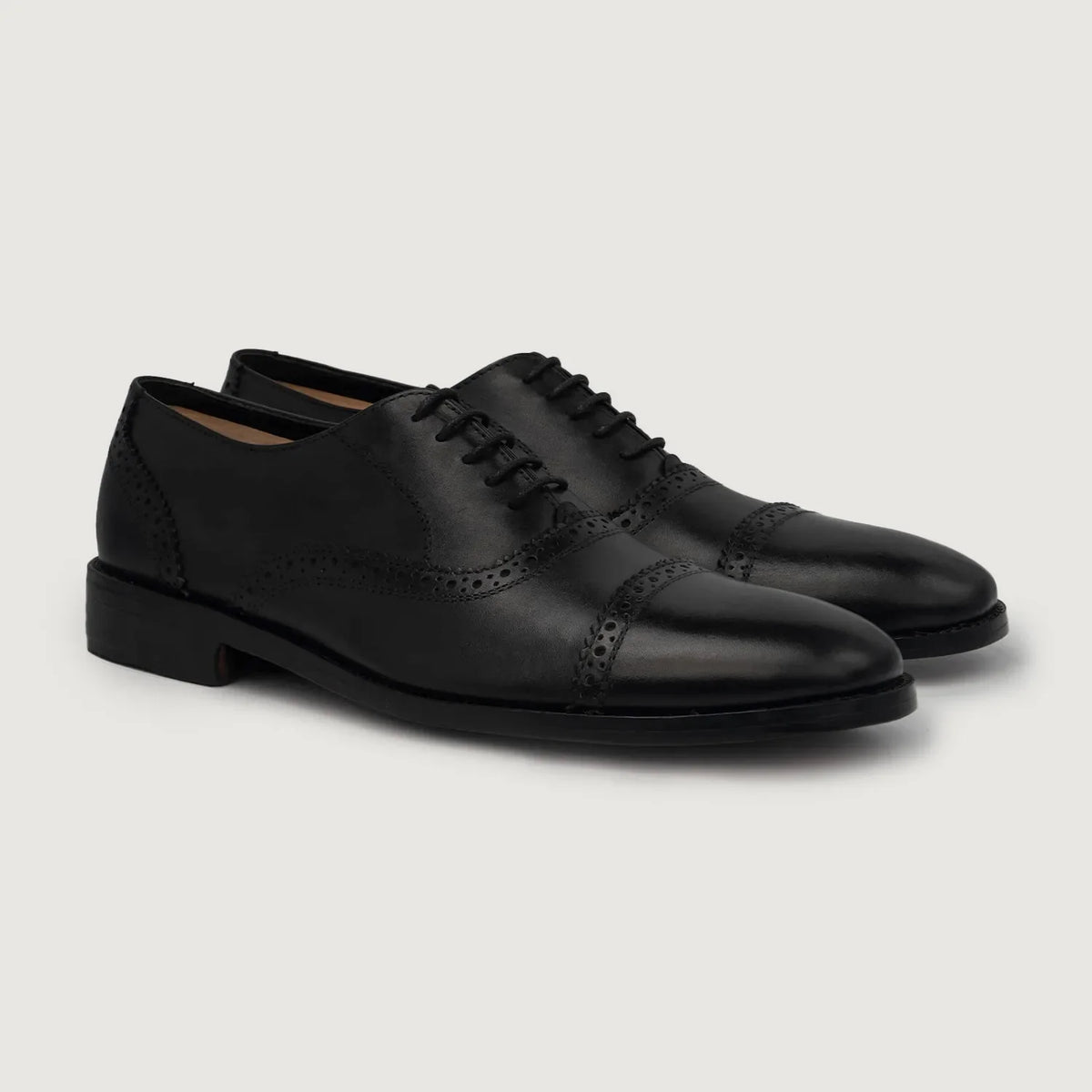 Grisson Brogues Oxford Negro Zapatos de cuero para Hombre For Men en cuero vacuno negro auténtico - Vista de perfil | Comprar online