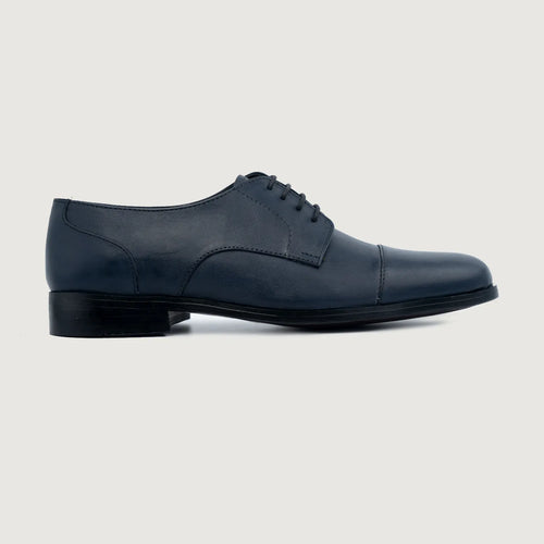 Midnight Blue Full-Grain leather Shoes - Goodyear Welt Construction & Front Toe Box Detail