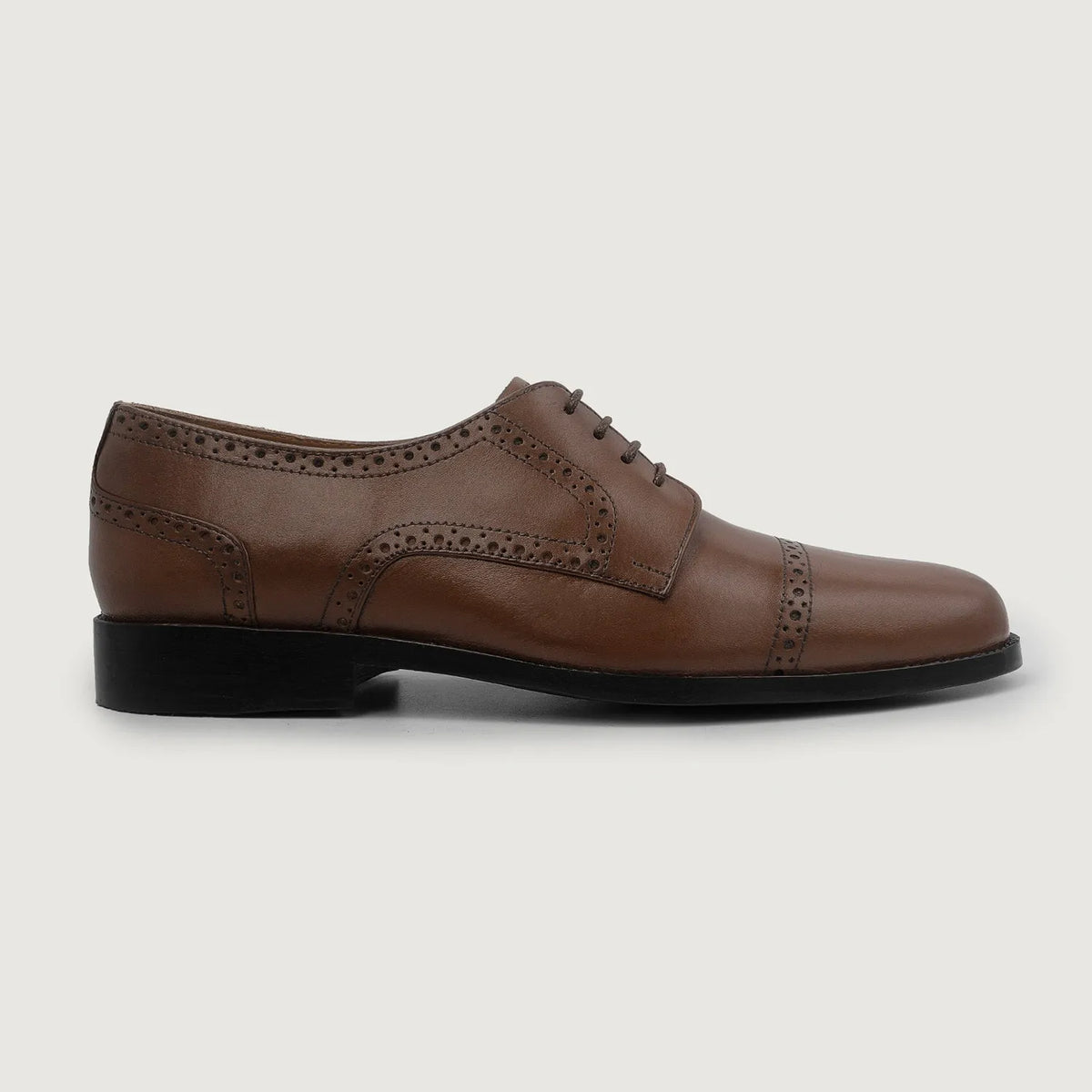 Brown Full-Grain leather Shoes - Construcción cosida Goodyear y puntera delantera