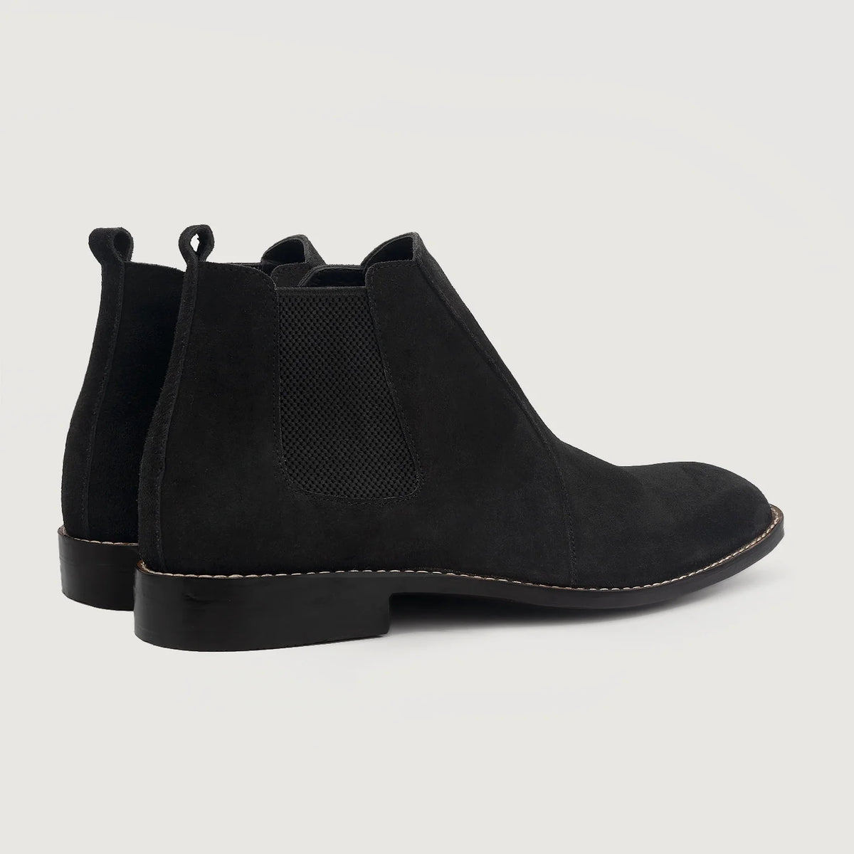Clarkson Chelsea Negro Suede Botas de cuero para Hombre For Men - Contrafuerte de talón reforzado y doble costura de precisión