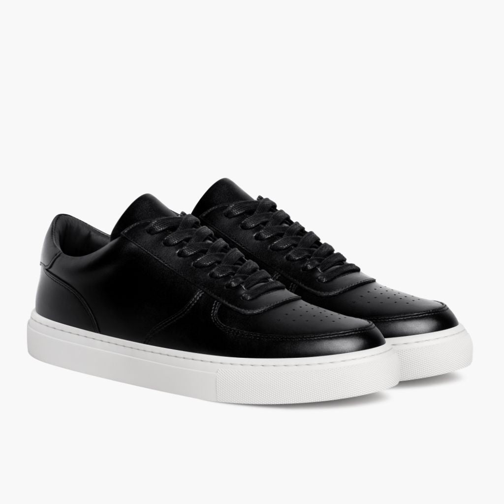 Court Black Leather Sneakers en cuero vacuno negro auténtico - Vista de perfil | Comprar online