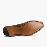 Close-Up Detail of Classic Collar & Heavy-Duty Zipper Hardware on Aviator Cinnamon Leather Shoes