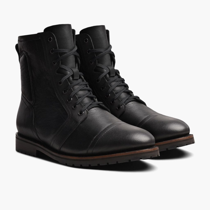 Casa Moto Negro Leather Boots para Hombre