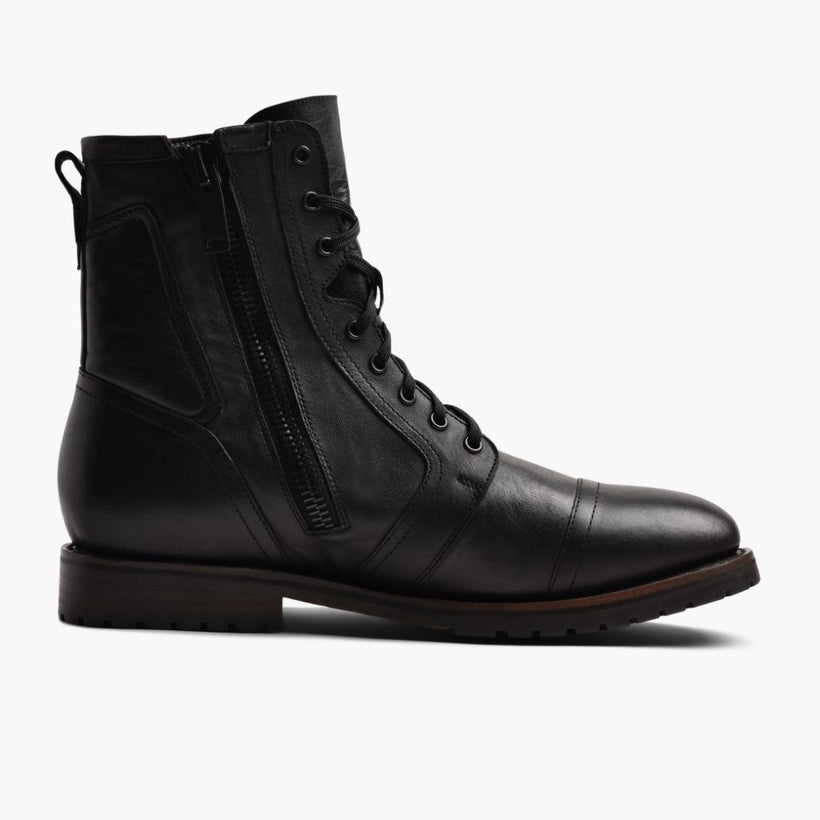 Casa Moto Negro Leather Boots para Hombre