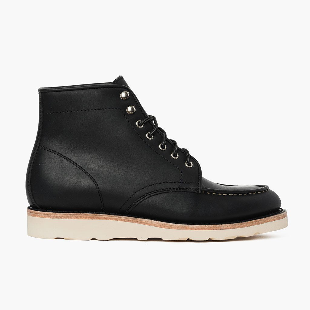 Black Full-Grain leather Boots - Construcción cosida Goodyear y puntera delantera