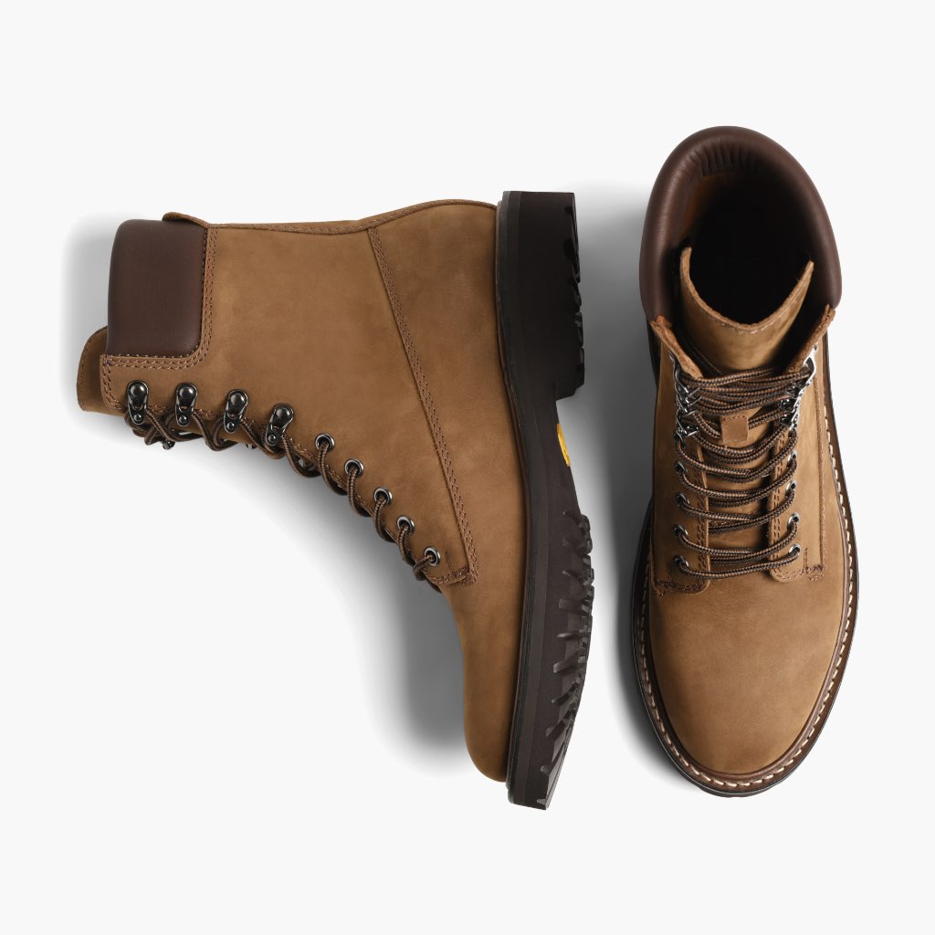 Explorer Cedar Botas de cuero para Hombre - Contrafuerte de talón reforzado y doble costura de precisión