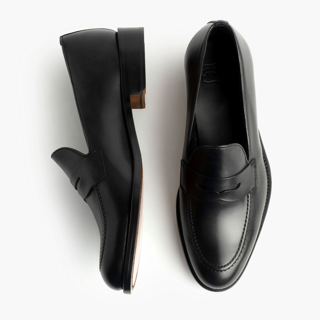 Lincoln Negro Zapatillas de cuero para Hombre - Contrafuerte de talón reforzado y doble costura de precisión