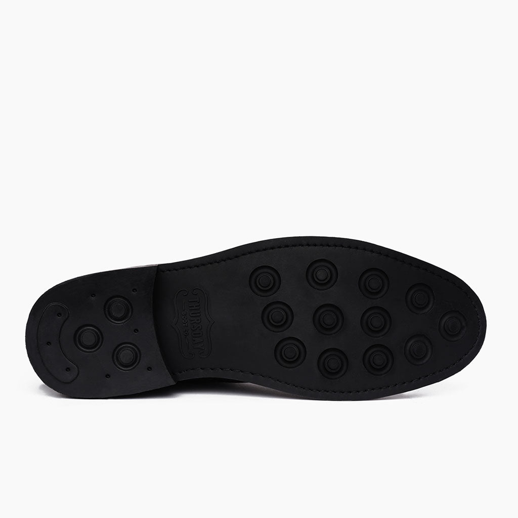 High-Traction Rubber Outsole & Lug Tread Pattern on President Negro Mate Botas de cuero para Hombre For Men