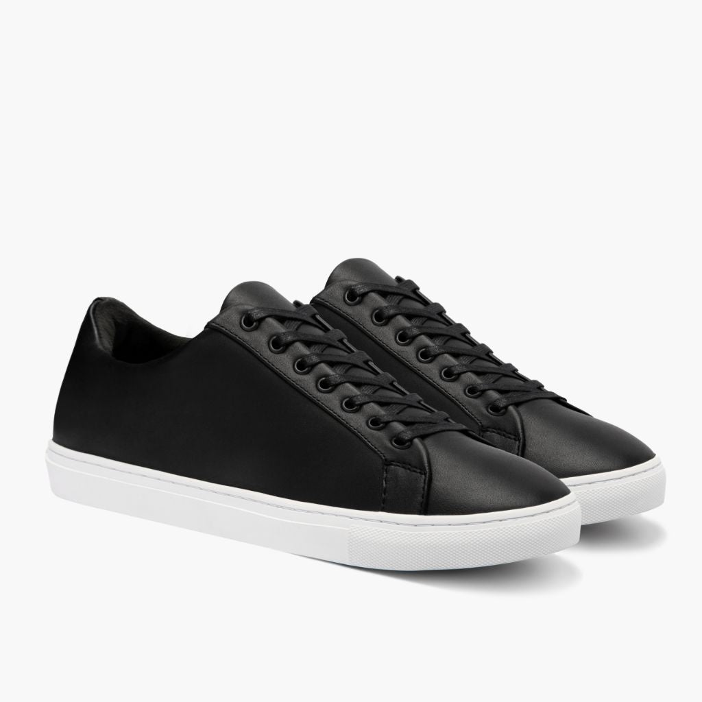 Premier Low Top Negro Zapatillas de cuero para Hombre For Men en cuero vacuno negro auténtico - Vista de perfil | Comprar online