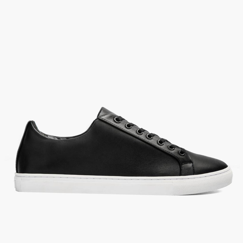 Premier Low Top Negro Leather Sneakers para Hombre