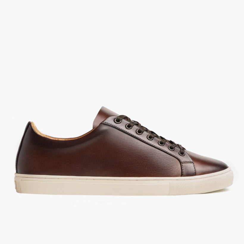 Premier Low Top Coffee Leather Sneakers para Hombre