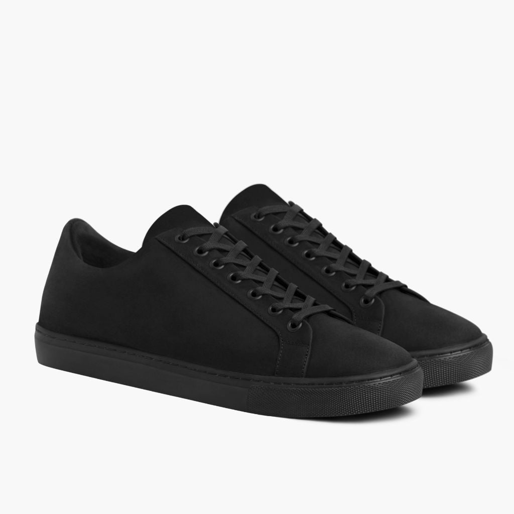 Premier Low Top Negro Mate Zapatillas de cuero para Hombre For Men en cuero vacuno negro auténtico - Vista de perfil | Comprar online