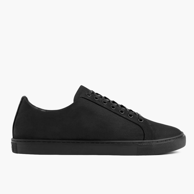 Premier Low Top Negro Matte Leather Sneakers para Hombre