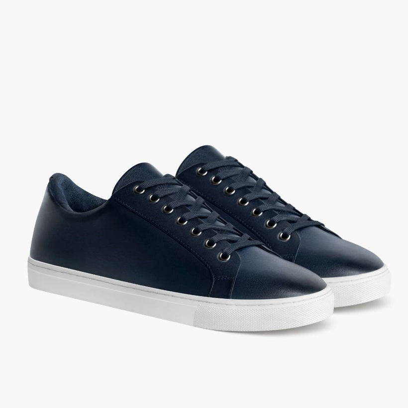Premier Low Top Deep Azul Leather Sneakers para Hombre
