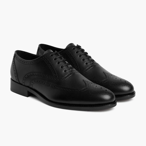 Aviator Black Leather Loafers in Black Full-Grain Leather - Front Profile View & Tailored Silhouette | Buy Online