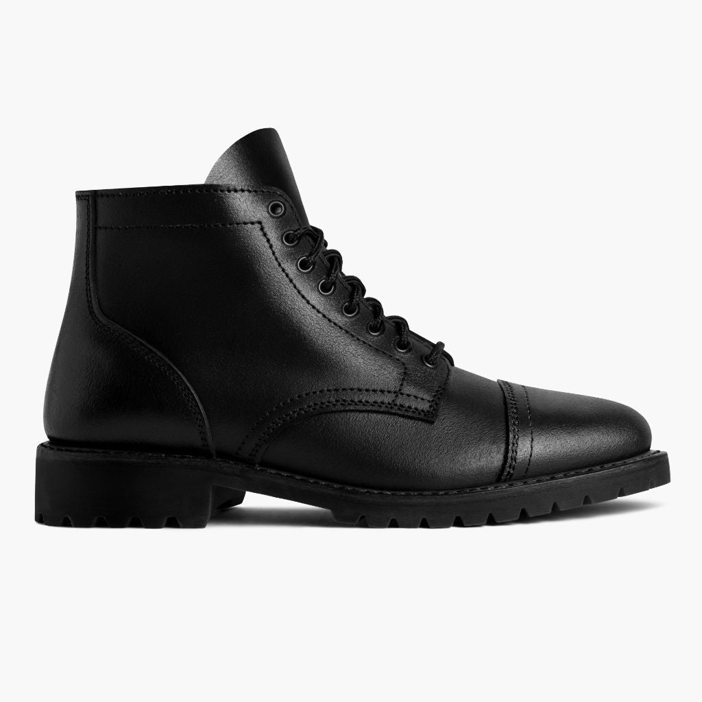 Black Full-Grain leather Boots - Construcción cosida Goodyear y puntera delantera