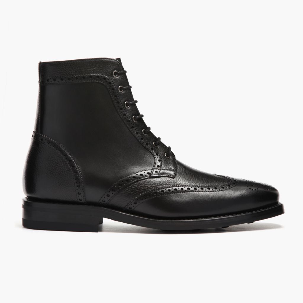 Black Full-Grain leather Boots - Construcción cosida Goodyear y puntera delantera