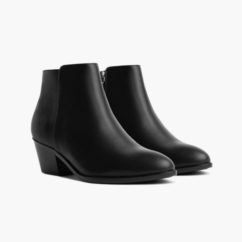 Downtown Negro Leather Boots para Mujer