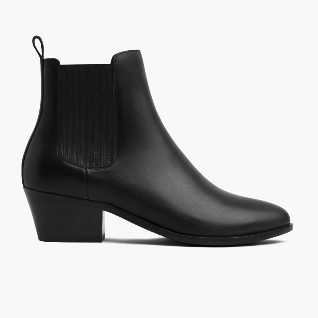 Dreamer Bootie Negro Botas de cuero para Mujer en cuero vacuno negro auténtico - Vista de perfil | Comprar online