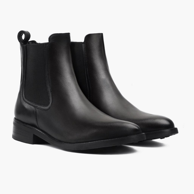 Duchess Negro Leather Boots para Mujer