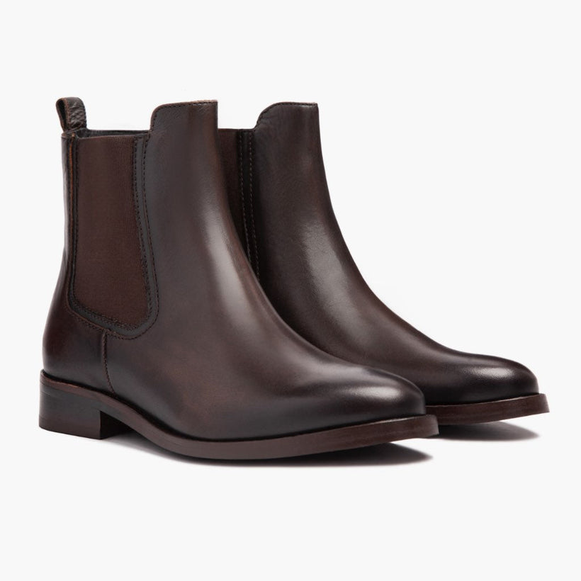 Duchess Café Negro Botas de cuero para Mujer