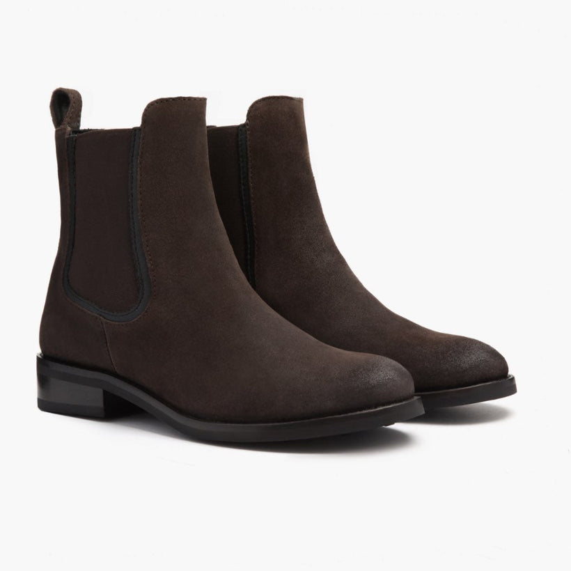 Duchess Marrón Oscuro Suede Botas de cuero para Mujer
