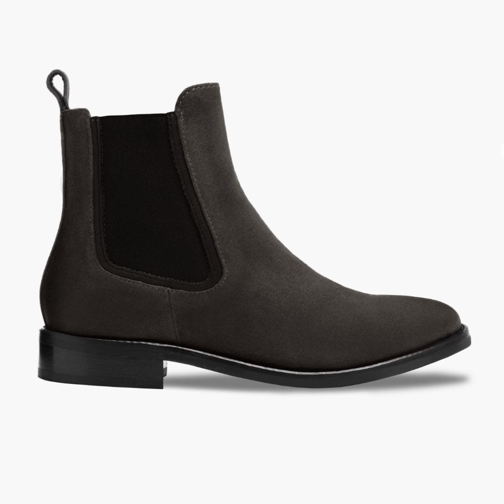 Duchess Gris Sombra Botas de cuero para Mujer in Grey Full-Grain Leather - Vista de perfil | Comprar online