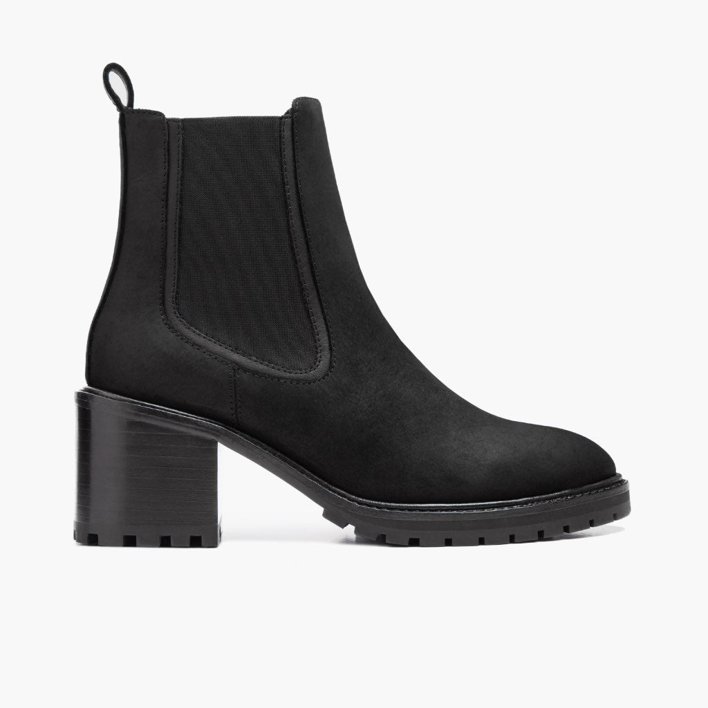 Knockout Negro Mate Botas de cuero para Mujer en cuero vacuno negro auténtico - Vista de perfil | Comprar online