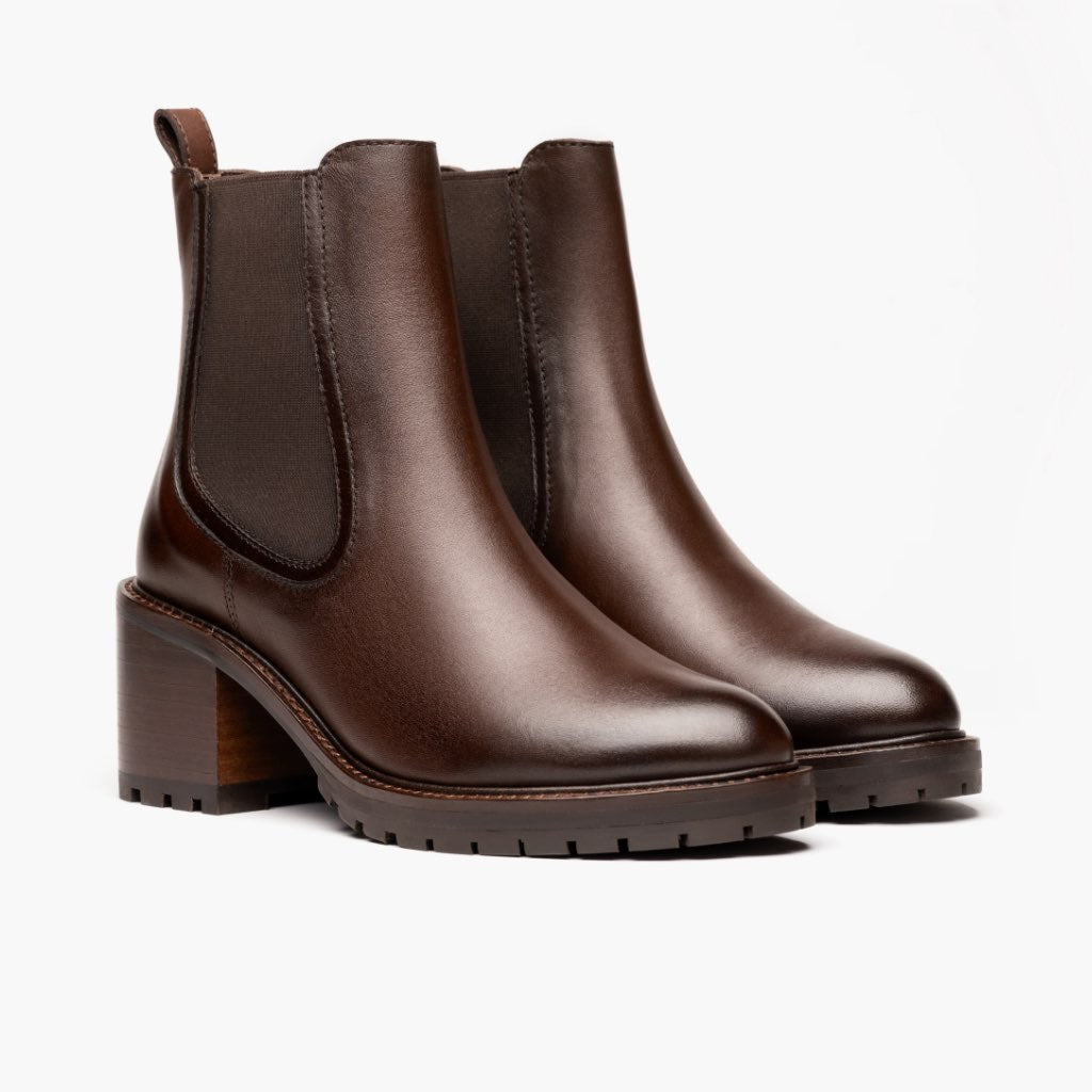 Chocolate Full-Grain leather Boots - Construcción cosida Goodyear y puntera delantera