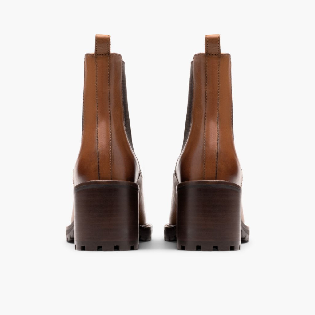 Knockout Toffee Botas de cuero para Mujer - Contrafuerte de talón reforzado y doble costura de precisión