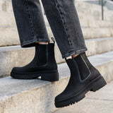 Styled On-Foot Perspective Demonstrating Ankle Fit & Silhouette on Model