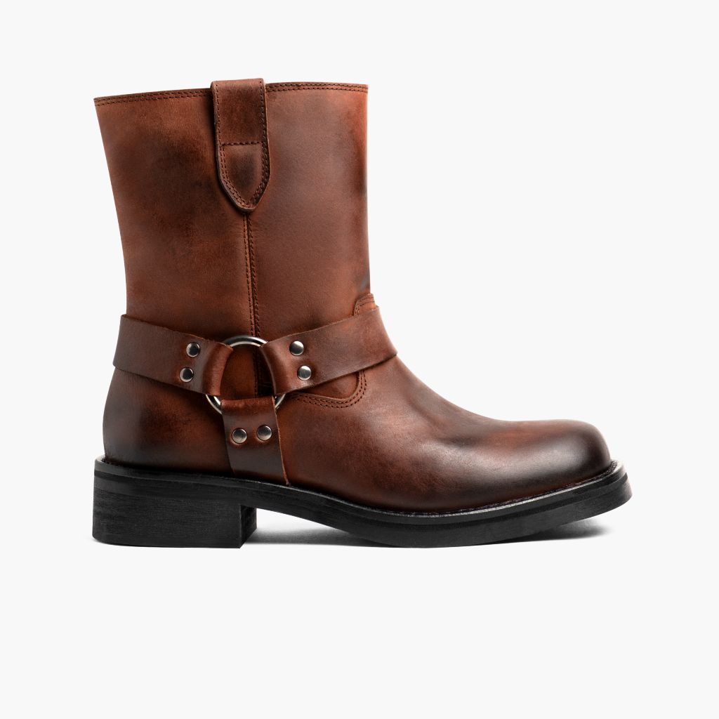 Outlaw Rust Marrón Botas de cuero para Mujer in Brown Full-Grain Leather - Vista de perfil | Comprar online