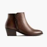 Downtown Amaretto Leather Boots - Reinforced Heel Counter & Precision Double-Row Stitching Detail
