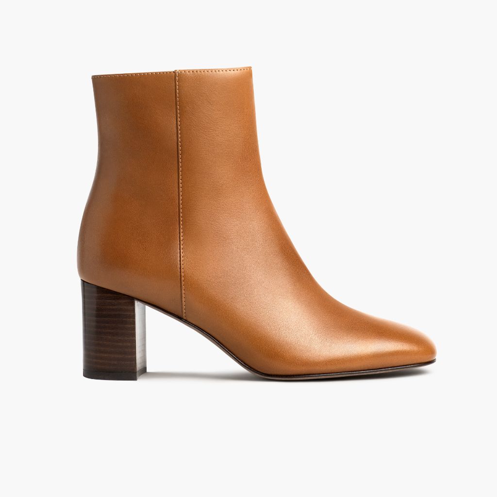 High Standard Toffee Botas de cuero para Mujer in Tan Full-Grain Leather - Vista de perfil | Comprar online