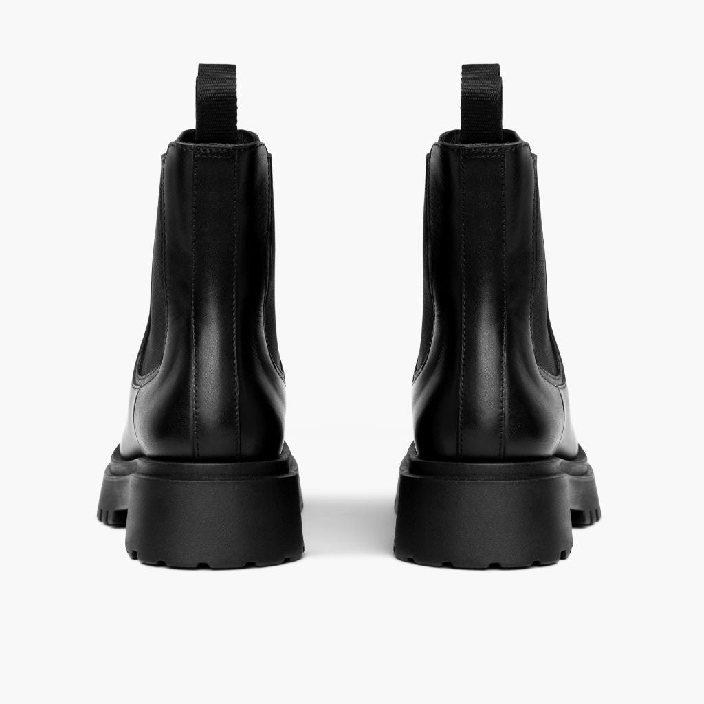 Legend Platform Negro Botas de cuero para Mujer - Contrafuerte de talón reforzado y doble costura de precisión