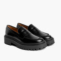 Penny Platform Negro Mocasines de cuero para Mujer