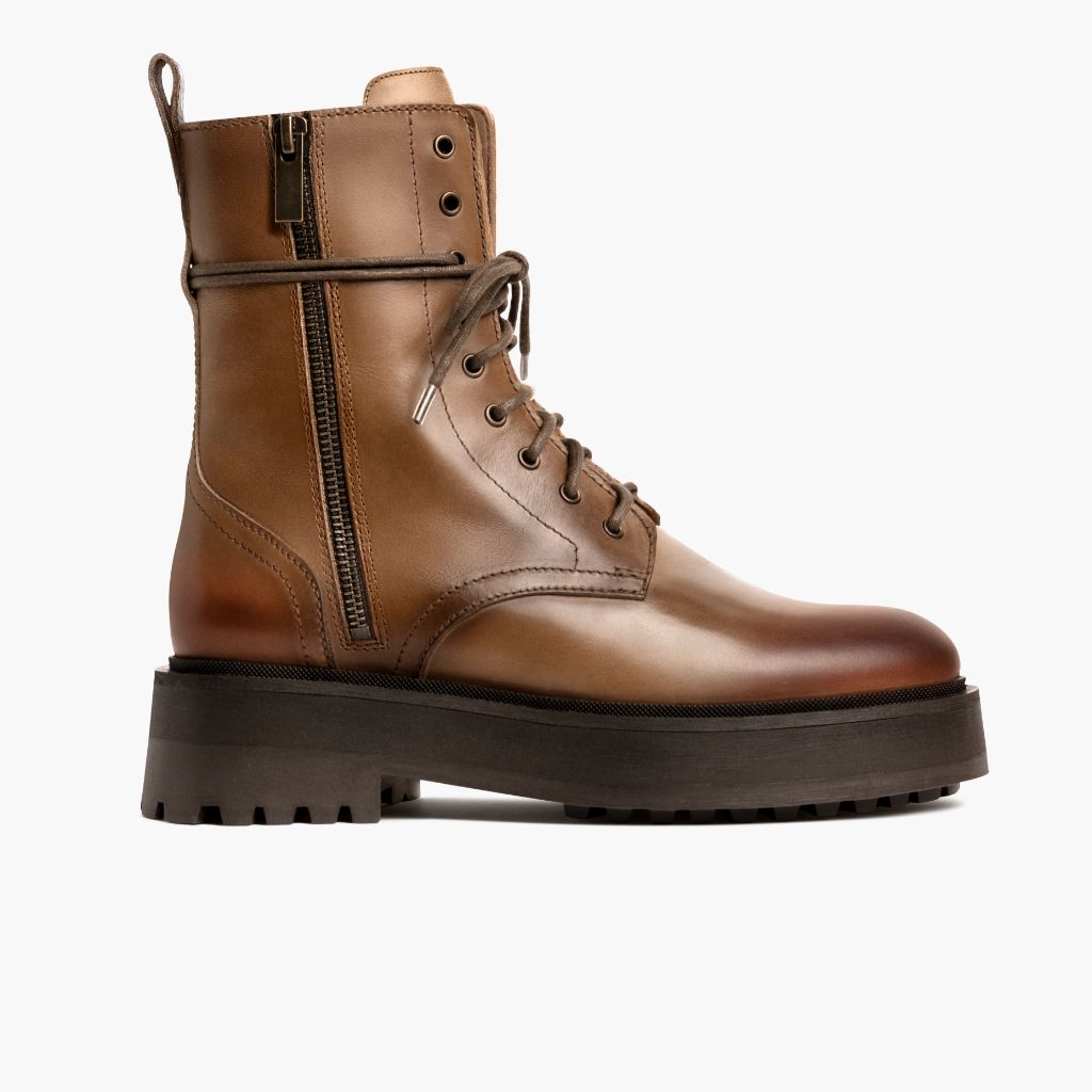 Quest Natural Botas de cuero para Mujer - Contrafuerte de talón reforzado y doble costura de precisión