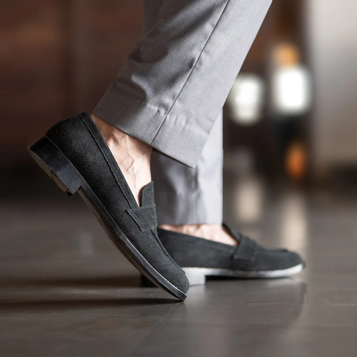 Orlaven Baxton Negro Suede Mocasines de cuero para Hombre footwear image 10