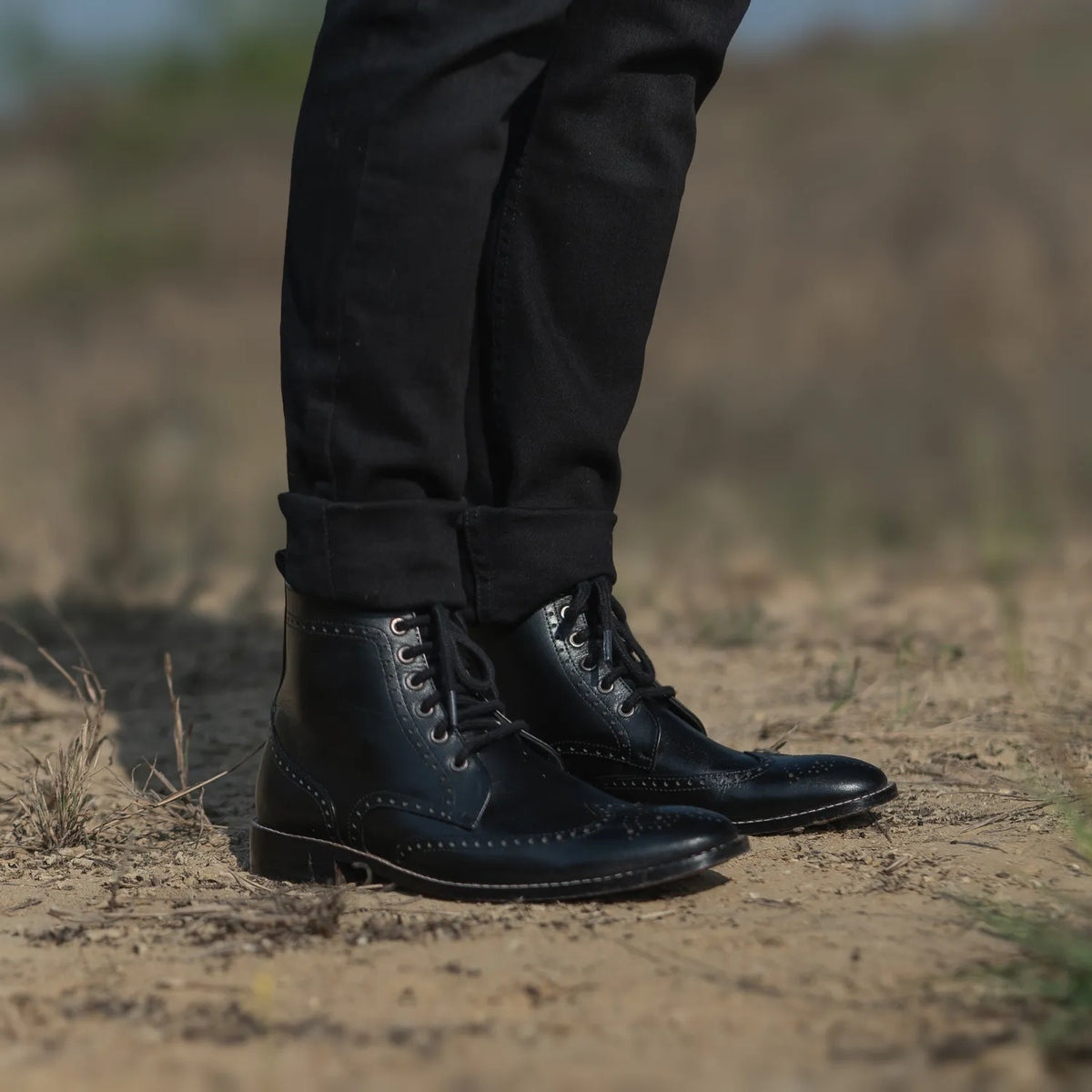 Orlaven Duster Brogues Derby Negro Botas de cuero para Hombre footwear image 10