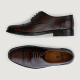 Attorney Derby Brown Leather Shoes For Men - Reinforced Heel Counter & Precision Double-Row Stitching Detail