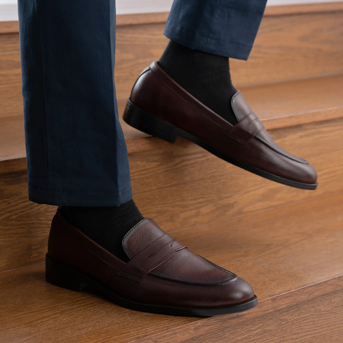 Orlaven Baxton Burnished Marrón Mocasines de cuero para Hombre footwear image 9