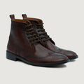 Duster Brogues Derby Marrón Burnished Botas de cuero - StudGuard para Hombre