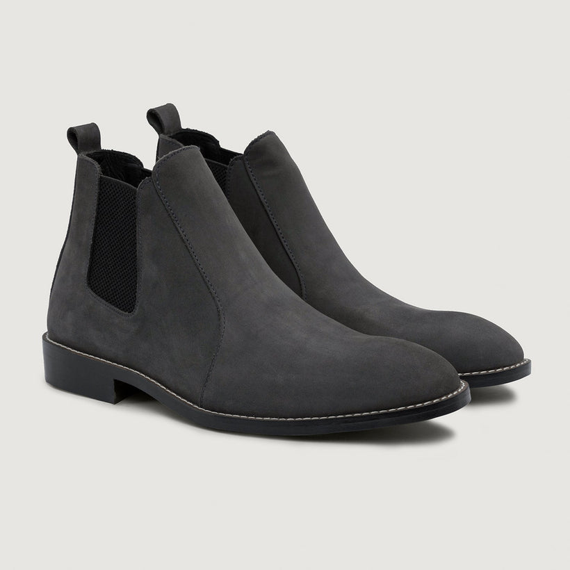Clarkson Chelsea Gris Nubuck Leather Boots - StudGuard para Hombre