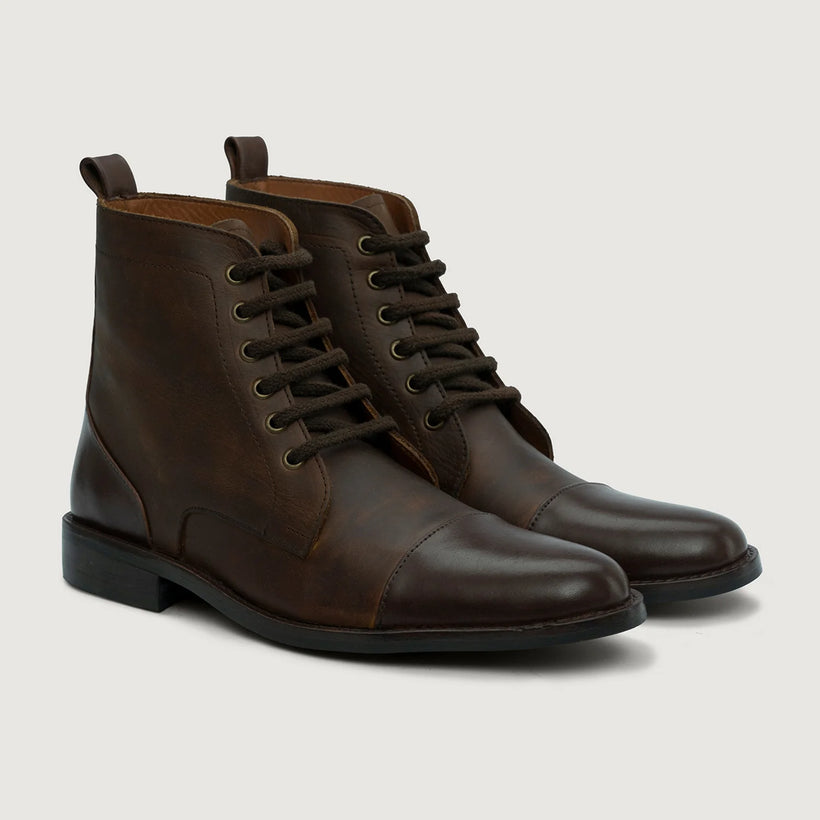 Knight Derby Hybrid Marrón Botas de cuero - StudGuard para Hombre