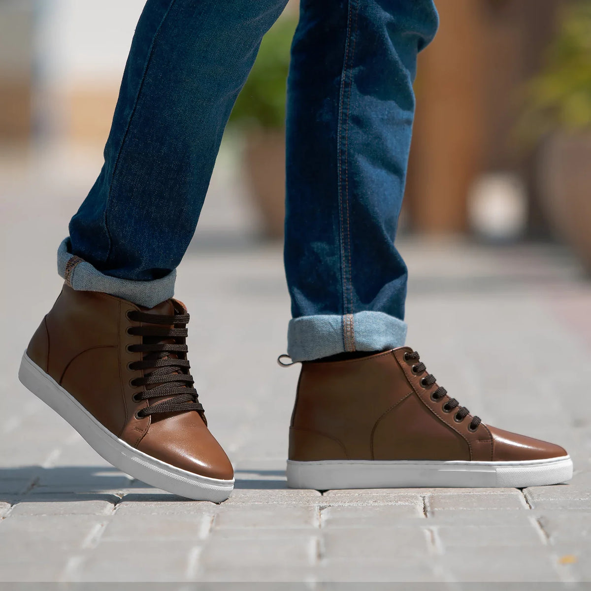 Orlaven Marty High Top Tostado Zapatillas de cuero para Hombre footwear image 9
